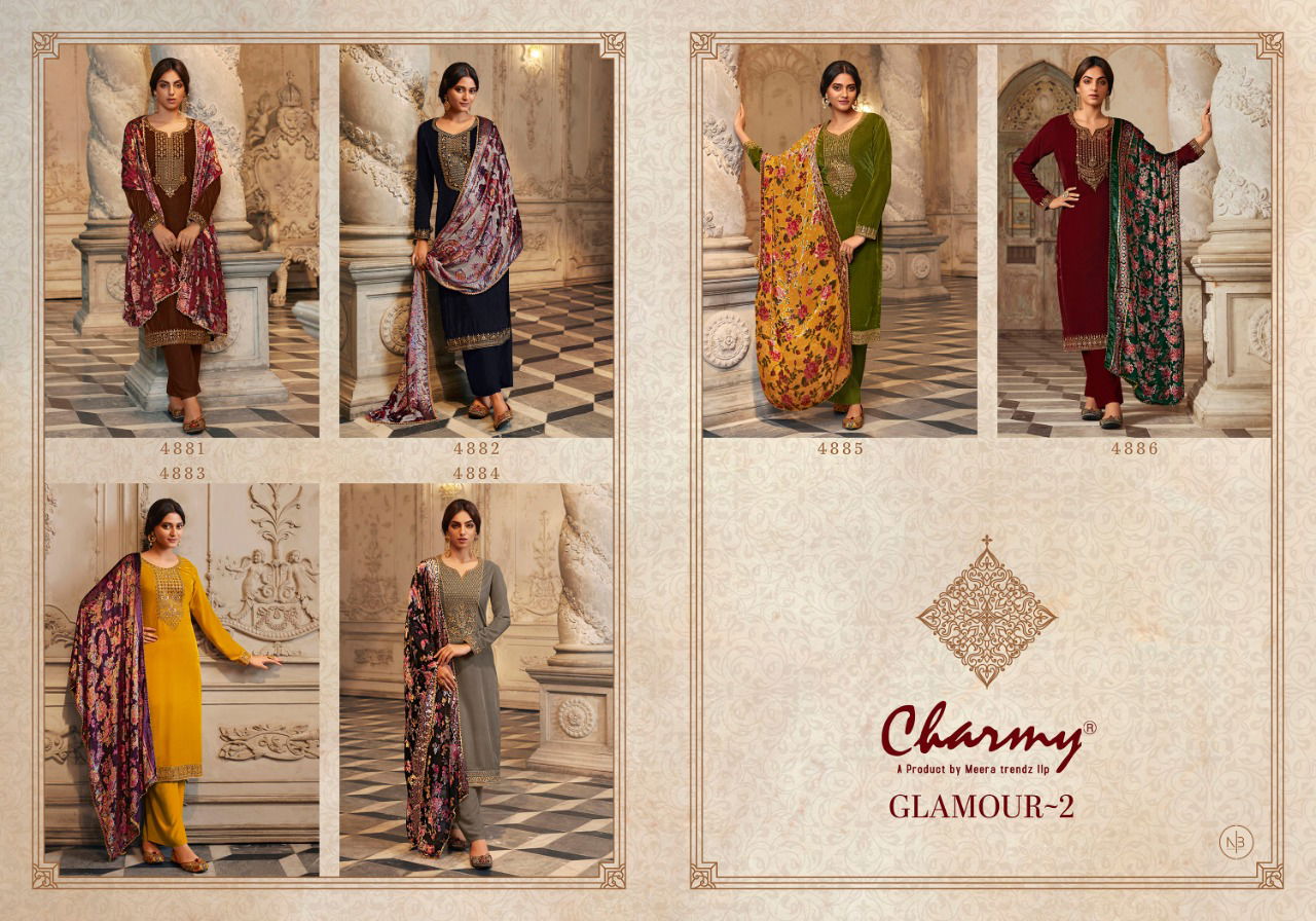 Zisa Charmy Glamour 2 Festive Wear Pashmina Wholesale Dress Material Collection 